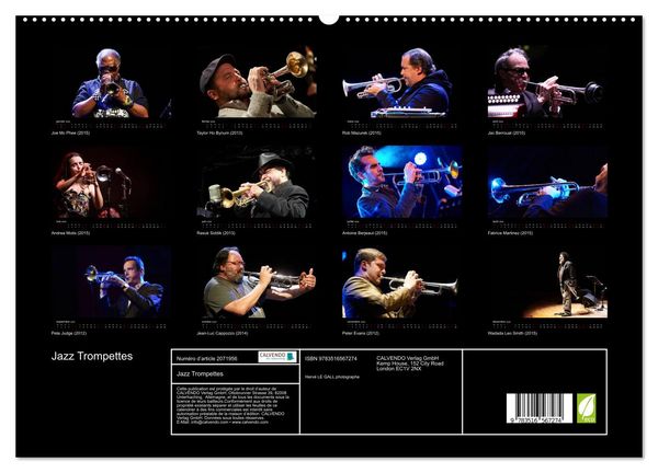 Produktbild: Jazz Trompettes (Calendrier mural 2026 DIN A2 vertical) calendrier de bureau