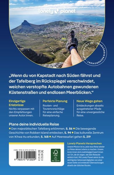 Produktbild: LONELY PLANET Reisef&uuml;hrer Kapstadt & Garden Route