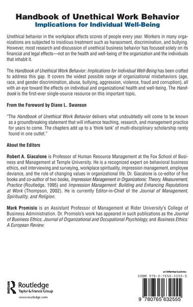 Produktbild: Handbook of Unethical Work Behavior
