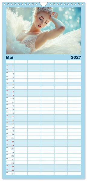Produktbild: Familienplaner 2027 - Ballerinas in Diamanten mit 5 Spalten (Wandkalender, 21 x 45 cm) CALVENDO