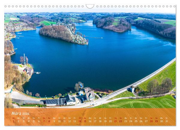 Produktbild: Talsperren der Wupper und ihrer Nebenfl&uuml;sse aus der Vogelperspektive (Wandkalender 2026 DIN A3 quer), CALVENDO Monatskalender
