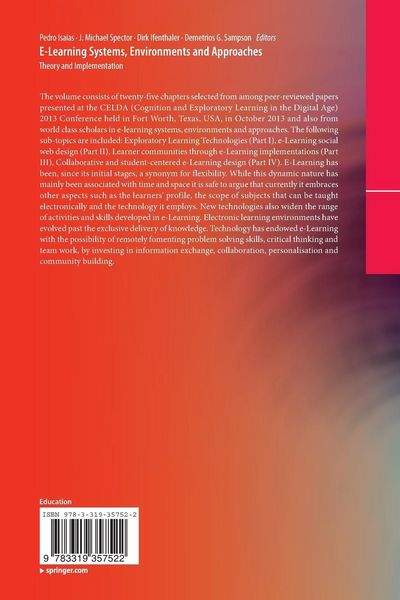 Produktbild: E-Learning Systems, Environments and Approaches