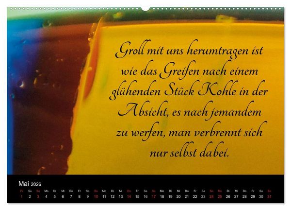 Produktbild: Mit Spr&uuml;chen und Weisheiten durch&acute;s Jahr (Wandkalender 2026 DIN A2 quer), CALVENDO Monatskalender