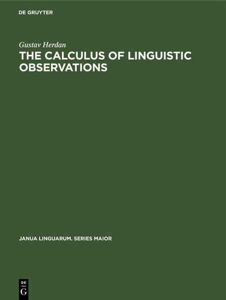 Produktbild: The Calculus of Linguistic Observations