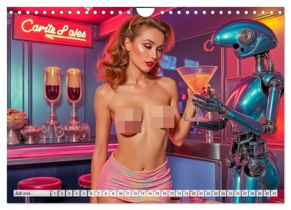 Produktbild: Atomic Beauties &ndash; The Retro Future Calendar (Wandkalender 2026 DIN A4 quer), CALVENDO Monatskalender