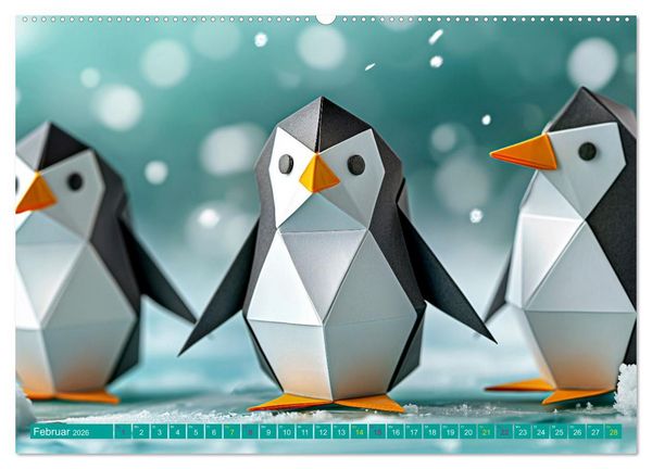 Produktbild: PINGUINE - modern Art (Wandkalender 2026 DIN A2 quer), CALVENDO Monatskalender