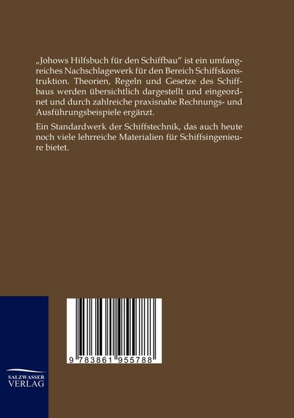Produktbild: Johows Hilfsbuch f&uuml;r den Schiffbau (1910)