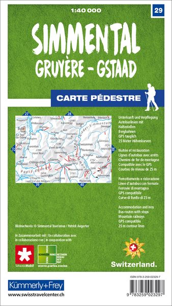 Produktbild: Simmental / Gruy&egrave;re - Gstaad 29 Wanderkarte 1:40 000 matt laminiert