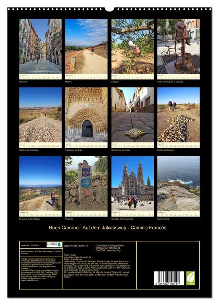 Produktbild: Buen Camino - Auf dem Jakobsweg - Camino Franc&eacute;s (hochwertiger Premium Wandkalender 2026 DIN A2 hoch), Kunstdruck in Hochglanz