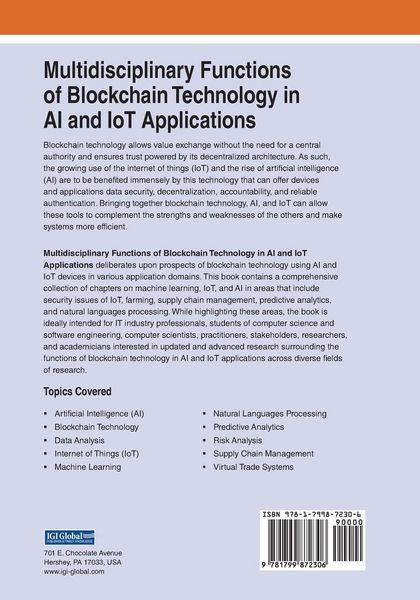 Produktbild: Multidisciplinary Functions of Blockchain Technology in AI and IoT Applications
