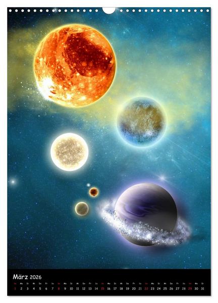 Produktbild: Die Welt der Planeten (Wandkalender 2026 DIN A3 hoch), CALVENDO Monatskalender
