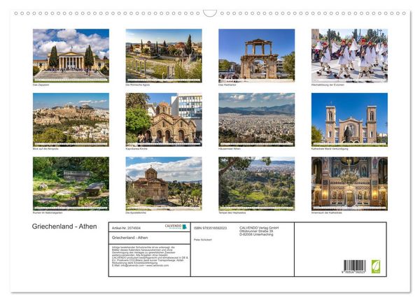 Produktbild: Griechenland - Athen (Wandkalender 2026 DIN A2 quer), CALVENDO Monatskalender