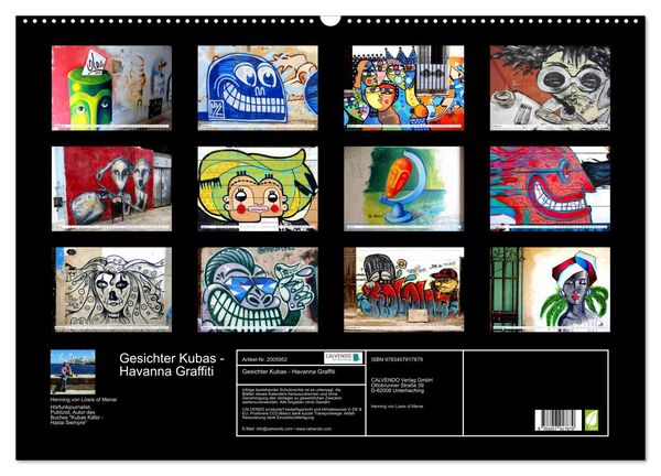 Produktbild: Gesichter Kubas - Havanna Graffiti (Wandkalender 2026 DIN A2 quer), CALVENDO Monatskalender