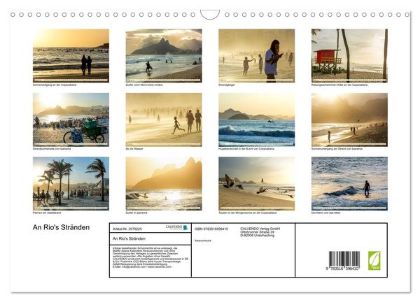 Produktbild: An Rio's Str&auml;nden (Wandkalender 2026 DIN A3 quer), CALVENDO Monatskalender