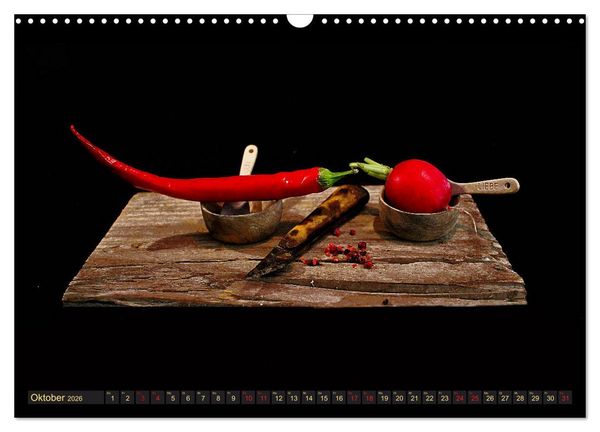 Produktbild: Scharfe Chili Fantasien - Creative Food Design (Wandkalender 2026 DIN A3 quer), CALVENDO Monatskalender