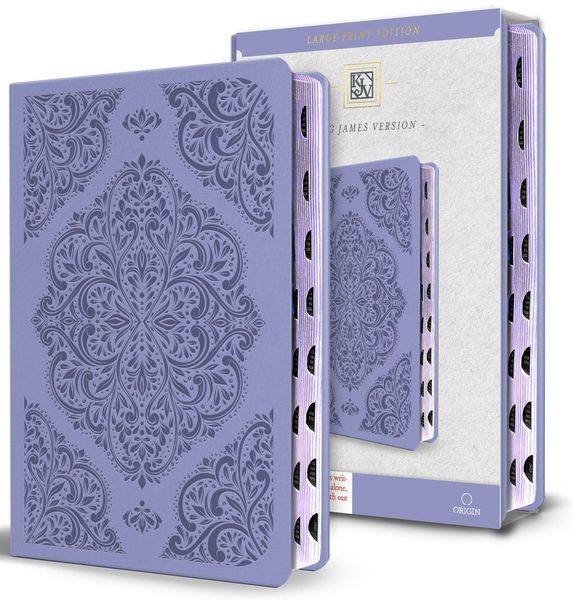 Produktbild: KJV Holy Bible, Large Print Medium Format, Lavender Faux Leather W/Thumb Index and Ribbon Marker, Red Letter