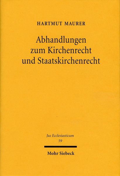 Produktbild: Abhandlungen zum Kirchenrecht und Staatskirchenrecht