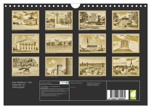 Produktbild: Das Baltikum - Ein Kalender im Zeitungsstil (Wandkalender 2026 DIN A4 quer), CALVENDO Monatskalender