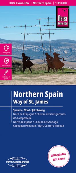 Produktbild: Reise Know-How Landkarte Nordspanien mit Jakobsweg | Northern Spain and Way of St. James (1:350.000)