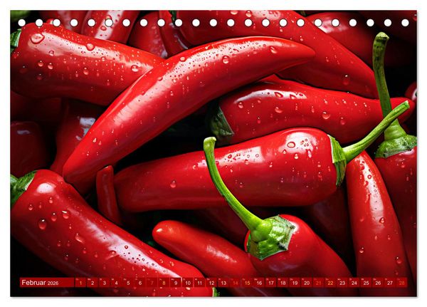 Produktbild: ROT - Gem&uuml;se und Obst - Voller Power (Tischkalender 2026 DIN A5 quer), CALVENDO Monatskalender