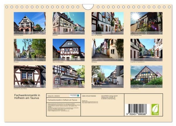 Produktbild: Fachwerkromantik in Hofheim am Taunus (Wandkalender 2026 DIN A4 quer), CALVENDO Monatskalender