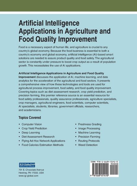 Produktbild: Artificial Intelligence Applications in Agriculture and Food Quality Improvement