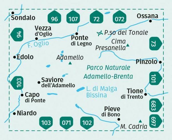 Produktbild: KOMPASS Wanderkarte 71 Adamello, La Presanella 1:50.000