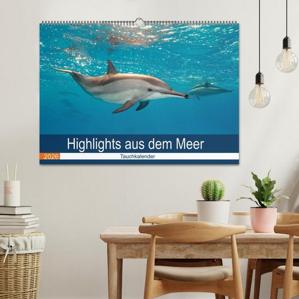 Produktbild: Highlights aus dem Meer - Tauchkalender (Wandkalender 2026 DIN A2 quer), CALVENDO Monatskalender