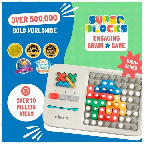Produktbild: GiiKER Super Blocks Logikspiel, Muster- & Formpuzzle mit 1000+ Aufgaben, Spielkonsole