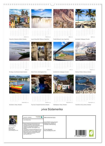Produktbild: &iexcl;viva S&uuml;damerika (hochwertiger Premium Wandkalender 2026 DIN A2 hoch), Kunstdruck in Hochglanz