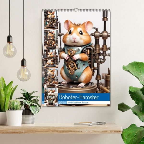 Produktbild: Roboter-Hamster - niedliche kleine Roboter (Wandkalender 2026 DIN A2 hoch), CALVENDO Monatskalender