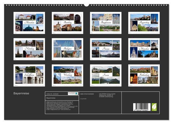 Produktbild: Bayernreise (hochwertiger Premium Wandkalender 2026 DIN A2 quer), Kunstdruck in Hochglanz