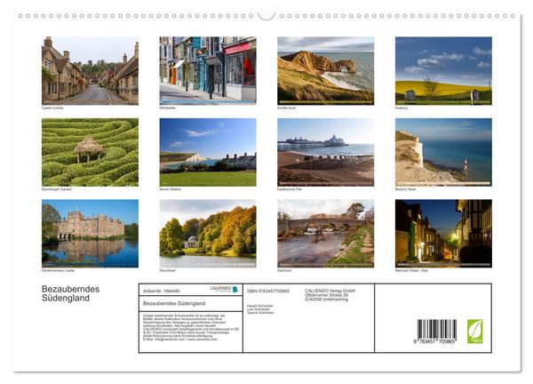 Produktbild: Bezauberndes S&uuml;dengland (hochwertiger Premium Wandkalender 2026 DIN A2 quer), Kunstdruck in Hochglanz