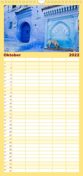 Produktbild: Familienplaner Chefchaouen - Blaue Stadt in Marokko (Wandkalender 2022 , 21 cm x 45 cm, hoch)
