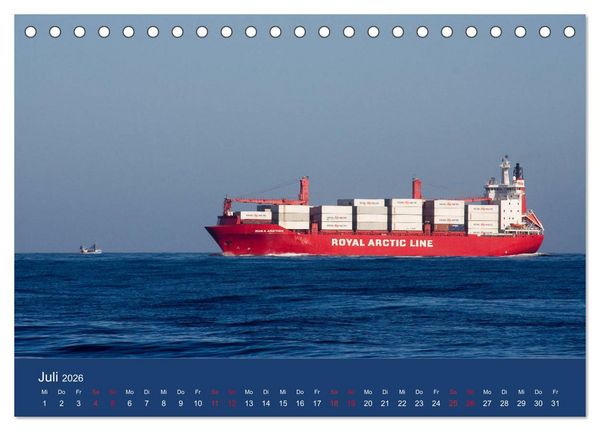 Produktbild: Schiffe - Begegnungen auf Nord- und Ostsee (Tischkalender 2026 DIN A5 quer), CALVENDO Monatskalender