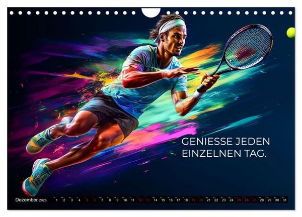 Produktbild: Tennis und Motivation (Wandkalender 2026 DIN A4 quer), CALVENDO Monatskalender