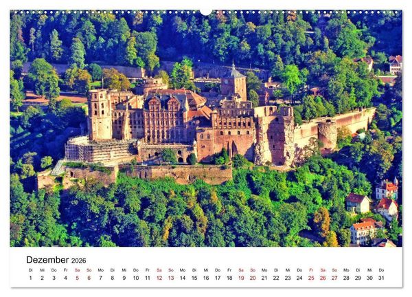 Produktbild: Heidelberg - Heiligenberg und Philosophenweg (Wandkalender 2026 DIN A2 quer), CALVENDO Monatskalender