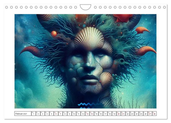 Produktbild: Tierkreisfl&uuml;stern &ndash; Ein Jahr in kosmischen Farben (Wandkalender 2027 DIN A4 quer), CALVENDO Monatskalender