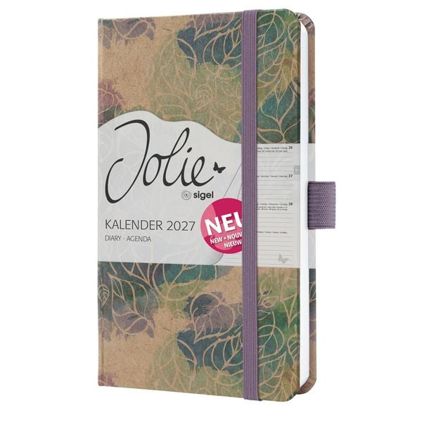 Produktbild: SIGEL 7J810 Wochenkalender Jolie 2027, ca. A6, braun, lila, gr&uuml;n, blau
