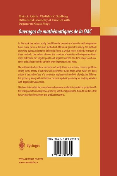 Produktbild: Differential Geometry of Varieties with Degenerate Gauss Maps