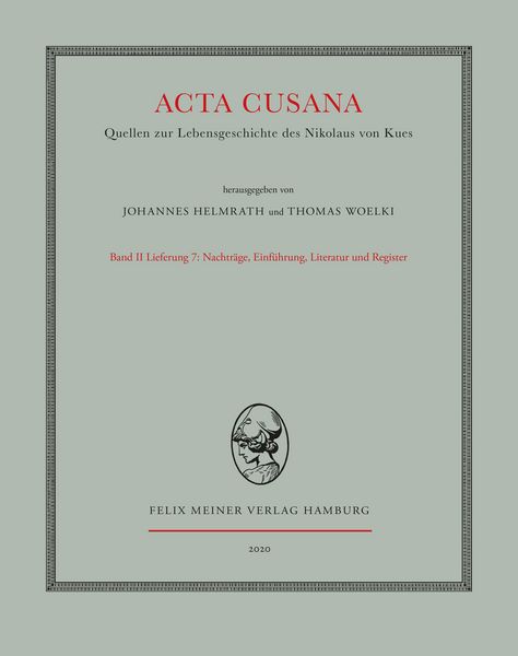 Produktbild: Acta Cusana. Quellen zur Lebensgeschichte des Nikolaus von Kues. Band II, Lieferung 7