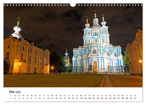 Produktbild: St. Petersburg bei Nacht (Wandkalender 2026 DIN A3 quer), CALVENDO Monatskalender