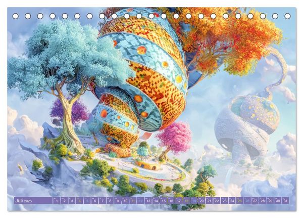 Produktbild: Surreale wunderliche Landschaften - Kreativwerke (Tischkalender 2026 DIN A5 quer), CALVENDO Monatskalender