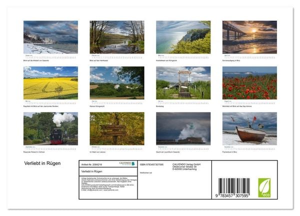 Produktbild: Verliebt in R&uuml;gen (Wandkalender 2026 DIN A4 quer), CALVENDO Monatskalender