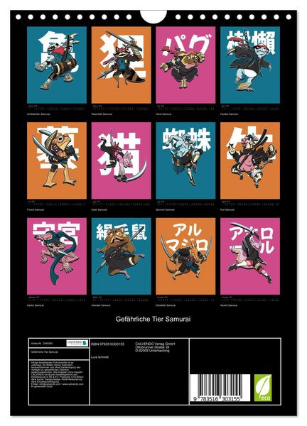 Produktbild: Gef&auml;hrliche Tier Samurai (Wandkalender 2026 DIN A4 hoch), CALVENDO Monatskalender