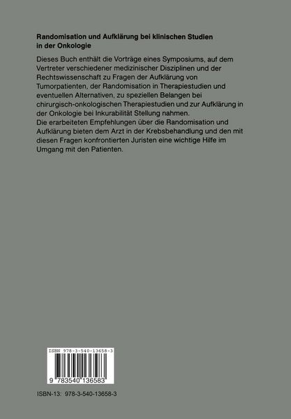 Produktbild: Randomisation und Aufkl&auml;rung bei klinischen Studien in der Onkologie