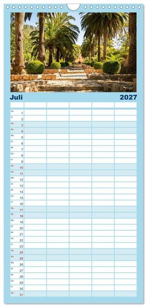 Produktbild: Familienplaner 2027 - MALLORCA, Meine Balearische Insel mit 5 Spalten (Wandkalender, 21 x 45 cm) CALVENDO