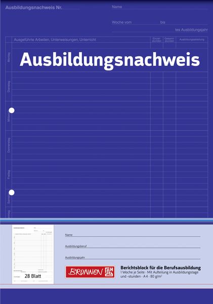 Produktbild: Brunnen Block A4 Ausbildungsnachweis 1S/1W
