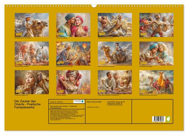 Produktbild: Der Zauber des Orients - Poetische Fantasiewerke (Wandkalender 2027 DIN A2 quer), CALVENDO Monatskalender