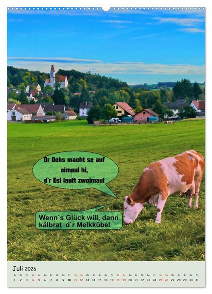 Produktbild: Schw&auml;bische Sprichw&ouml;rter - so gsaid (Wandkalender 2026 DIN A2 hoch), CALVENDO Monatskalender